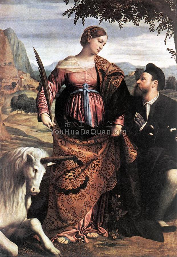 St Justina with the Unicorn - 莫雷托·达·布雷西亚
